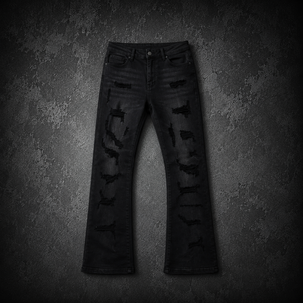 Flared Denim Black