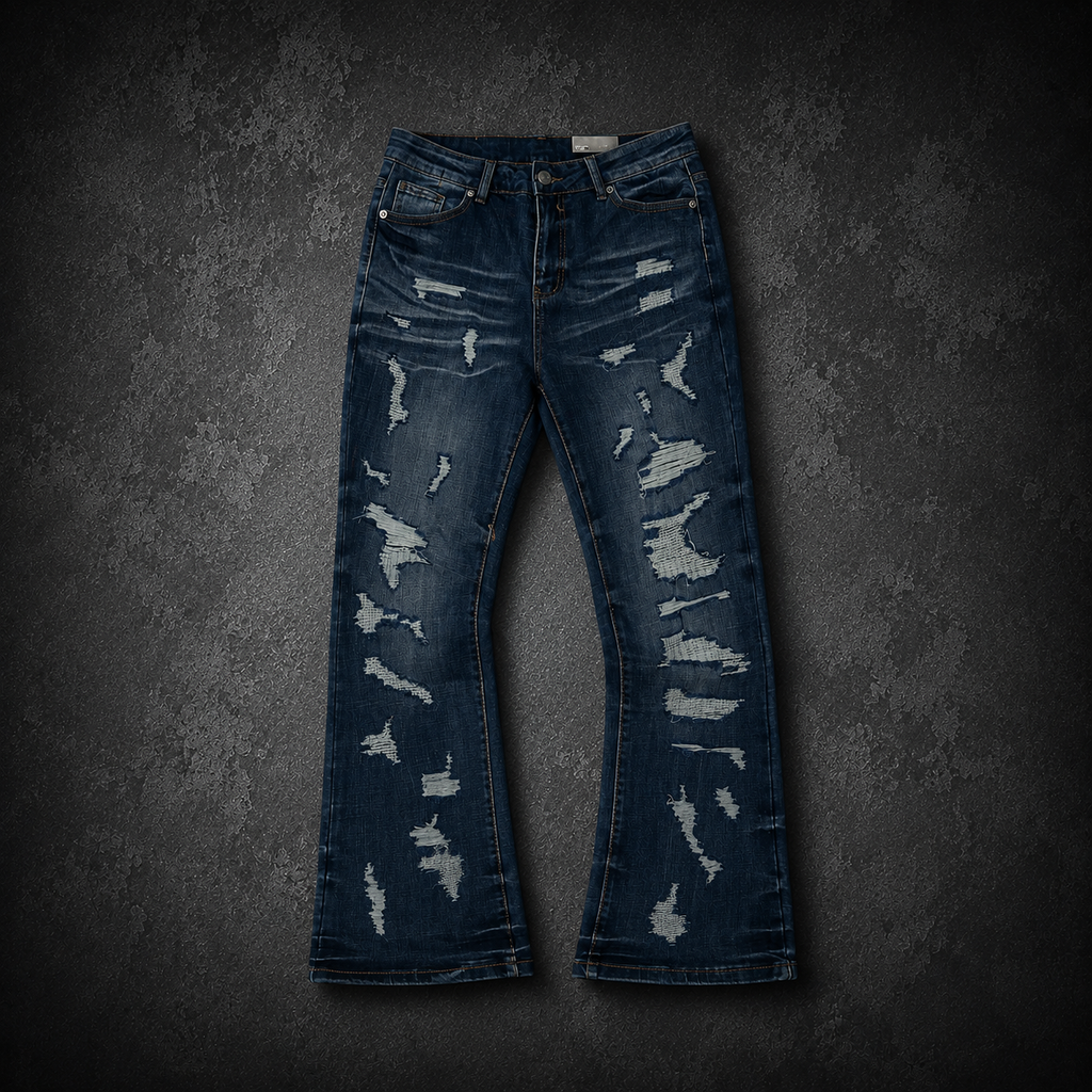 Flared Denim Blue